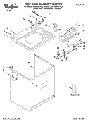 TOP AND CABINET, LITERATURE Diagram and Parts List for GSQ9631LL0  Whirlpool Washer