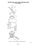 HEATER, PUMP AND LOWER SPRAYARM Diagram and Parts List for DP6881XLP1  Whirlpool Dishwasher
