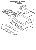 OVEN & BROILER PARTS Diagram and Parts List for YSF315PEKQ1  Whirlpool Range
