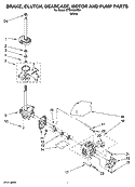 BRAKE, CLUTCH, GEARCASE, MOTOR AND PUMP PARTS Diagram and Parts List for ETW4450TQ0  Estate Washer