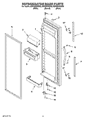 REFRIGERATOR DOOR PARTS Diagram and Parts List for ED5CHQXKQ05  Whirlpool Refrigerator