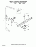 UPPER WASH AND RINSE PARTS Diagram and Parts List for GU3000XTXQ3  Whirlpool Dishwasher