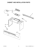 CABINET AND INSTALLATION PARTS Diagram and Parts List for WMH53520AW1  Whirlpool Microwave