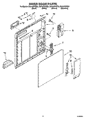 INNER DOOR PARTS Diagram and Parts List for DU945PWSQ0  Whirlpool Dishwasher