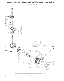 BRAKE, CLUTCH, GEARCASE, MOTOR AND PUMP Diagram and Parts List for LA5000XPW3  Whirlpool Washer