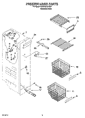 FREEZER LINER PARTS Diagram and Parts List for 6GD25DCXHS07  Whirlpool Refrigerator