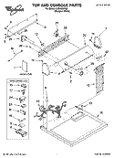 TOP AND CONSOLE PARTS Diagram and Parts List for LGB6000PQ0  Whirlpool Dryer