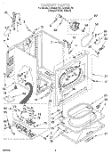 CABINET Diagram and Parts List for LGN2000JT0  Whirlpool Dryer