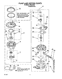 PUMP AND MOTOR Diagram and Parts List for KUDB23HB0  KitchenAid Dishwasher