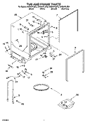 TUB AND FRAME PARTS Diagram and Parts List for KUDI01FLWH3  KitchenAid Dishwasher