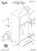 CABINET Diagram and Parts List for 8ET19DKXFW02  Whirlpool Refrigerator