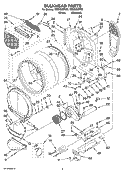 BULKHEAD PARTS Diagram and Parts List for WED9500TW0  Whirlpool Dryer