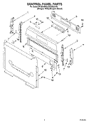 CONTROL PANEL Diagram and Parts List for SF380LEKQ0  Whirlpool Range