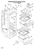 REFRIGERATOR LINER Diagram and Parts List for 3XED0FHKKQ01  Whirlpool Refrigerator