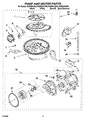 PUMP AND MOTOR PARTS Diagram and Parts List for KUDP01ILBT5  KitchenAid Dishwasher