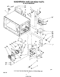 MAGNETRON AND AIRFLOW Diagram and Parts List for MW3500XM1  Whirlpool Microwave