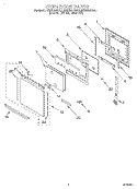 OVEN DOOR Diagram and Parts List for KEBS207DAL1  KitchenAid Wall Oven