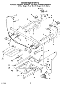 MANIFOLD Diagram and Parts List for SF357PEKT1  Whirlpool Range
