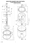 AGITATOR, BASKET AND TUB Diagram and Parts List for LSQ9110LG0  Whirlpool Washer