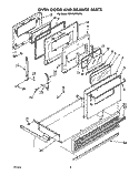 OVEN DOOR AND DRAWER Diagram and Parts List for RF4700XWW0  Whirlpool Range
