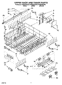 UPPER RACK AND TRACK PARTS Diagram and Parts List for KUDS01DLBT0  KitchenAid Dishwasher