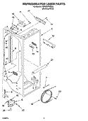 REFRIGERATOR LINER PARTS Diagram and Parts List for KSRB22FNSS00  KitchenAid Refrigerator
