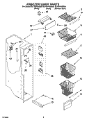 FREEZER LINER PARTS Diagram and Parts List for GC1SHAXMB00  Whirlpool Refrigerator