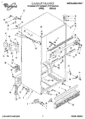 CABINET Diagram and Parts List for 4YET18PKAN01  Whirlpool Refrigerator