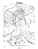 TUB , LITERATURE AND OPTIONAL Diagram and Parts List for DU2900XM0  Whirlpool Dishwasher