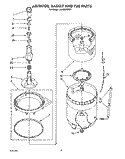 AGITATOR, BASKET AND TUB Diagram and Parts List for LA9480XWF1  Whirlpool Washer