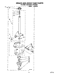 BRAKE AND DRIVE TUBE Diagram and Parts List for LTG5243BN2  Whirlpool Washer Dryer Combo