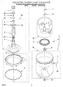 AGITATOR, BASKET AND TUB Diagram and Parts List for 8LSP6244BN0  Whirlpool Washer