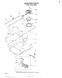 COOKTOP Diagram and Parts List for RJE385PW0  Whirlpool Range