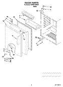 DOOR PARTS Diagram and Parts List for KURS24LSBS01  KitchenAid Refrigerator