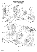 BULKHEAD PARTS Diagram and Parts List for 7MSGDS800MQ1  Whirlpool Dryer