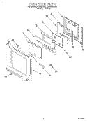 OVEN DOOR Diagram and Parts List for KEBS208DWH1  KitchenAid Wall Oven