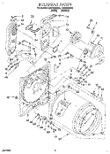 BULKHEAD Diagram and Parts List for LGR7858AW1  Whirlpool Dryer