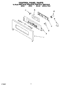 CONTROL PANEL PARTS Diagram and Parts List for YKEHC309JB2  KitchenAid Microwave Oven Combo