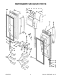 REFRIGERATOR DOOR PARTS Diagram and Parts List for WRF736SDAF10  Whirlpool Refrigerator