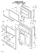 DOOR PARTS Diagram and Parts List for GT9MHTXRQ00  Whirlpool Refrigerator