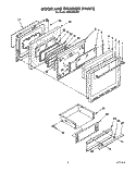 DOOR AND DRAWER Diagram and Parts List for SE960PEYN1  Whirlpool Range