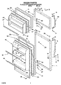 DOOR PARTS Diagram and Parts List for RT18VKXKQ03  Roper Refrigerator
