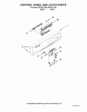 CONTROL PANEL AND LATCH PARTS Diagram and Parts List for DP1040XTXB3  Whirlpool Dishwasher