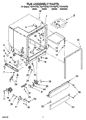 TUB ASSEMBLY PARTS Diagram and Parts List for TUD6700PT0  Estate Dishwasher