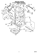 FRAME PARTS Diagram and Parts List for KUCP02IRBL1  KitchenAid Trash Compactor