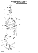 TUB AND BASKET Diagram and Parts List for LTG5243DQ0  Whirlpool Washer Dryer Combo