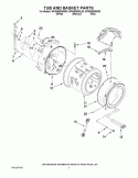 TUB AND BASKET PARTS Diagram and Parts List for WFW9550WW00  Whirlpool Washer