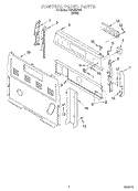 CONTROL PANEL Diagram and Parts List for TES325GW1  Estate Range