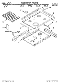 COOKTOP PARTS Diagram and Parts List for GW395LEPQ00  Whirlpool Range
