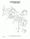 TUB AND BASKET PARTS Diagram and Parts List for WFW9400SW03  Whirlpool Washer